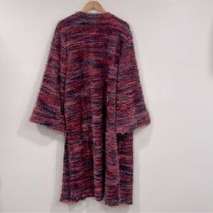 Band of the Free Sunset Blvd Red/Multi Open Front Duster Cardigan L NWOT